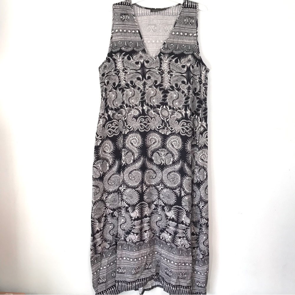 Zanzea Black and White Maxi Dress
